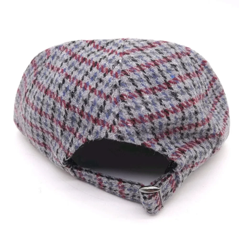 Gap G Letter Wool Strapback Hat Houndstooth Plaid Pattern Vintage Style Ball Cap